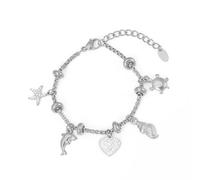 YUGSHNKFC Elegante pulsera con adorno delicado y ajustable, joyería con diamantes de imitación para mujer, acero de titanio, como se describe