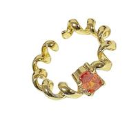YUGSHNKFC Elegantes anillos abiertos de estilo vintage con diseño de trigo, para mujer, ajustables, de aleación resistente, color dorado, piezas de joyería, Metal