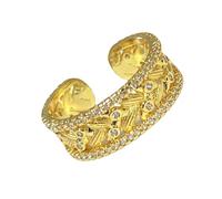 YUGSHNKFC Elegantes anillos abiertos de estilo vintage con diseño de trigo, para mujer, ajustables, de aleación resistente, color dorado, piezas de joyería, Metal