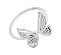 YUGSHNKFC Elegantes anillos abiertos de mariposa, delicados, ajustables, únicos para entusiastas de la moda, Acero inoxidable