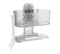 YUGSHNKFC Estante ventilado con ventosa para almacenamiento de cosméticos para almacenamiento de baño con doble capa y fácil instalación