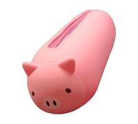 YUGSHNKFC Estuche de silicona para lápices de dibujos animados, gran capacidad, estuche de almacenamiento de cosméticos para estudiantes, mujeres y niñas, Cerdo rosa horizontal