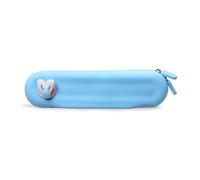 YUGSHNKFC Estuche multifuncional de silicona para lápices, bolsa de maquillaje, soporte para bolígrafos de dibujos animados, suministros de papelería, Dodge Blue