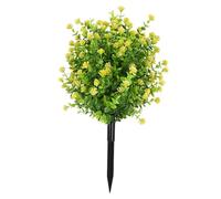 YUGSHNKFC Etapa de hoja de eucalipto de imitación con plumas molidas accesorio verde artificial para paisajes balcones arreglos de terrazas realistas decoración