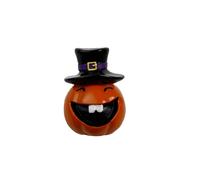 YUGSHNKFC Figura de calabaza de resinas de Halloween con diseños sonrientes de terror, decoración de escritorio para el hogar, accesorios de fiesta, adorno de resina de calabaza