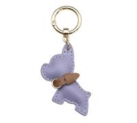 YUGSHNKFC French Dog PU Leather Keychain Lovely Designing Pendant Keyring Hanging Ornament for Car Key and Bags Portable Key Charm