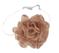YUGSHNKFC Gargantilla de gasa simple con flores para el cuello, collar de cadena corta para mujer, collar de cadena de clavícula, malla