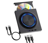 YUGSHNKFC Grabador de disco externo USB 3.0 de alta velocidad USB 3.0 tipo C para grabadores DVDRW, lector multitarjeta, portátil