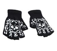 YUGSHNKFC Guantes térmicos cálidos de moda, elegantes guantes de esqueleto para clima frío, Halloween, invierno, ciclismo, esquí, escalada, guantes de medio dedo