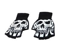 YUGSHNKFC Guantes térmicos cálidos de moda, elegantes guantes de esqueleto para clima frío, Halloween, invierno, ciclismo, esquí, escalada, guantes de medio dedo