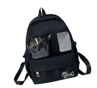 YUGSHNKFC Itabag - Mochila transparente con inserciones para conciertos escolares, anime, bolsa de hombro transparente, Black, One Size