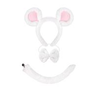 YUGSHNKFC Juego de accesorios de disfraz de 1/3/4 piezas, diadema de orejas de ratón, cola, tutú, falda, pajarita para niños, fiesta de Halloween, disfraz de cosplay