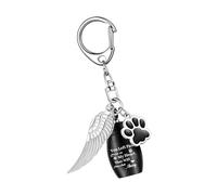 YUGSHNKFC Llavero Conmemorativo De Mascotas Joyería Cremación con Protector Acero Inoxidable Llavero Conmemorativo Cenizas Mascotas