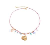 YUGSHNKFC Oceanics Styles - Collar de cordón trenzado de longitud ajustable con colgante de perlas de concha para uso casual o de playa, Acero inoxidable, cuerda trenzada