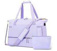 YUGSHNKFC Overnight Bag - Bolsa de deporte de gran capacidad para mujeres y hombres, bolsa de deporte con compartimento, morado claro, Bolsa de hombro