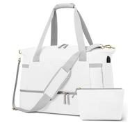 YUGSHNKFC Overnight Bag - Bolsa de deporte de gran capacidad para mujeres y hombres, bolsa de deporte con compartimento, White, Bolsa de hombro