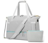 YUGSHNKFC Overnight Bag - Bolsa de deporte de gran capacidad para mujeres y hombres, bolsa de deporte con compartimento, Gray, Bolsa de hombro