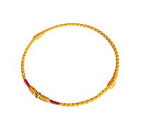 YUGSHNKFC Pulsera trenzada a mano roja para parejas y amigos con perlas doradas, Metal, Como se describe.