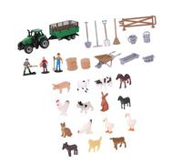YUGSHNKFC Realistic Farm Animal Figures Toy 42Pcs Figurines Playset Fences Frams Animals Cake Toppers Learning Toy Set Plastic Figurines