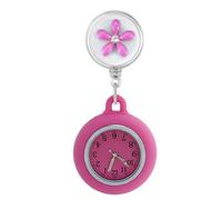 YUGSHNKFC Reloj retráctil de Enfermera con Solapa Colgante, Funda de Silicona y manecillas Que Brillan en la Oscuridad para turnos de Noche Reloj retráctil de Enfermera