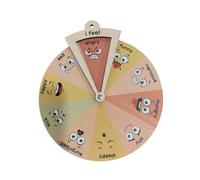 YUGSHNKFC Rueda de emociones de madera para decoración de salud infantil, rueda emocional de madera para la escuela, herramienta de regulación de emociones
