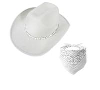 YUGSHNKFC Sombreros con joyas de cristal Panamá, bandana sorpresa para niñas, niños, novia, sombrero para carnaval, festival de música