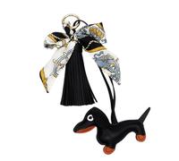 YUGSHNKFC Sophisticated Dachshund Key Holder Enhances Styles and Personality Effortlessly Leather Tassels Bag Charm for Key Dog Ornament