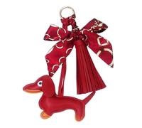 YUGSHNKFC Sophisticated Dachshund Key Holder Enhances Styles and Personality Effortlessly Leather Tassels Bag Charm for Key Dog Ornament