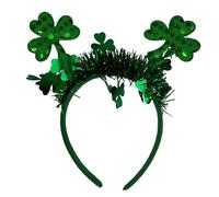 YUGSHNKFC StPatricks - Diadema para el pelo con lentejuelas para el día de San Patricio, diseño de trébol y rosa, accesorio para fiesta de celebración del Día Nacional irlandés