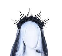 YUGSHNKFC SunGoddess - Diadema para mujer, diseño de flores de rosas de VirginMary, para Halloween, fiesta, boda, diadema