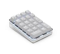 YUGSHNKFC Teclado mecánico de cable USB de 21 teclas con función de bloqueo de número independiente y carcasa transparente para computadora