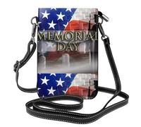 Yugtaee Bolso pequeño para teléfono celular, 19,3 x 12,4 cm, diseño de soldados militares de Estados Unidos, patriótico, Día de los Caídos, funda cruzada de cuero con solapa para mujer, perfecta para