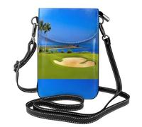 Yugtaee Bolso pequeño para teléfono celular de 7.6 x 4.9 pulgadas, estampado de campo de golf, funda cruzada con solapa para mujer, perfecta para caminar, acampar