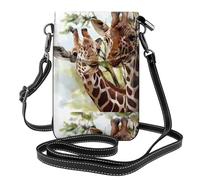 Yugtaee Bolso pequeño para teléfono celular de 7.6 x 4.9 pulgadas, estampado de jirafa de ciervo en acuarela, funda cruzada para mujer, perfecta para caminar, acampar