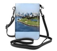 Yugtaee Bolso pequeño para teléfono celular de 7.6 x 4.9 pulgadas, funda cruzada de piel con solapa estampada para golf, yate y club de yates para mujer, perfecta para caminar, acampar