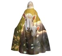 YUGTAEE Capa con capucha estampada de oveja con madre para Halloween, para juegos de rol, disfraces de escenario, fiestas, fácil cuidado