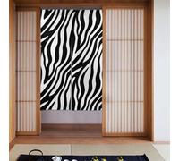YUGTAEE Cortina de cuadros de líneas finas de cebra, dos piezas, cortinas de tela empalmadas de 34 x 56 pulgadas, separadores de habitación para colgar entre habitaciones y puertas