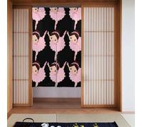 YUGTAEE Cortina de cuadros de niña bailarina bailando, dos piezas, cortinas de tela empalmadas de 34 x 56 pulgadas, separadores de habitación para colgar entre habitaciones y puertas
