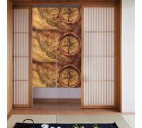 YUGTAEE Cortina de navegación de la Ley de la brújula, dos piezas, cortinas de tela empalmadas de 86 x 142 cm, separadores de habitación para colgar entre habitaciones y puertas