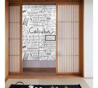 YUGTAEE Cortinas de tela de 34 x 56 pulgadas con diseño de cálculo de matemáticas, geométricas, divisores de habitación para colgar entre habitaciones y puertas