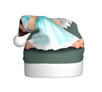 YUGTAEE Gorro de Navidad de felpa para adultos, bonito ángel impreso con tacto suave para fiestas de vacaciones y bailes, adecuado para hombres y mujeres