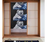 YUGTAEE Little Tiger in Space - Cortinas de tela empalmadas de 86 x 142 cm, separadores de habitación para colgar entre habitaciones y puertas