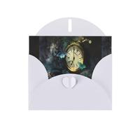 YUGTAEE Reloj de tarjeta de felicitación blanco con diseño de mariposa impresa de 4 x 6 pulgadas para Navidad, cumpleaños de niños, día de San Valentín, aniversarios de boda e invitaciones de fiesta