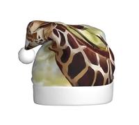 YUGTAEE Sombrero de Navidad de felpa para adultos, acuarela, ciervo, jirafa, impreso con tacto suave para fiestas de vacaciones y bailes, adecuado para hombres y mujeres