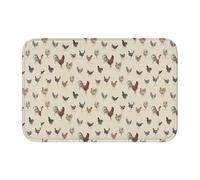 YUGTAEE Tapete de piso con borde de bloqueo de 101,6 x 152,4 cm, impresión artística de pollo, diseño de animales, absorbente de agua, antideslizante, suave y cómodo para baño y cocina