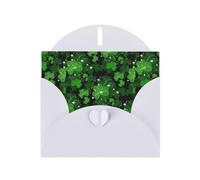 YUGTAEE Tarjeta de felicitación blanca con hojas del día de San Patricio impresas de 4 x 6 pulgadas para Navidad, cumpleaños infantiles, día de San Valentín, aniversarios de boda e invitaciones de