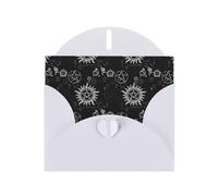 YUGTAEE Tarjeta de felicitación blanca con símbolos sobrenaturales impresos en negro de 4 x 6 pulgadas para Navidad, cumpleaños infantiles, día de San Valentín, aniversarios de boda e invitaciones de