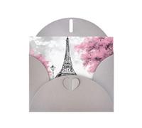 YUGTAEE Tarjeta de felicitación gris con pintura al óleo de la Torre Eiffel de París impresa de 4 x 6 pulgadas para Navidad, cumpleaños infantiles, día de San Valentín, aniversarios de boda e