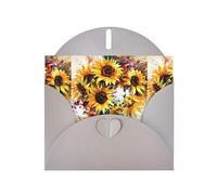 YUGTAEE Tarjeta de felicitación gris con pintura al óleo impresa de girasol de 4 x 6 pulgadas para Navidad, cumpleaños de niños, día de San Valentín, aniversarios de boda e invitaciones de fiesta