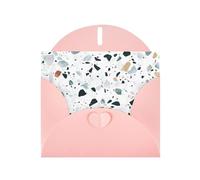 YUGTAEE Tarjeta de felicitación rosa con diseño de mármol de terrazo impreso en colores pastel de 4 x 6 pulgadas para Navidad, cumpleaños infantiles, día de San Valentín, aniversarios de boda e